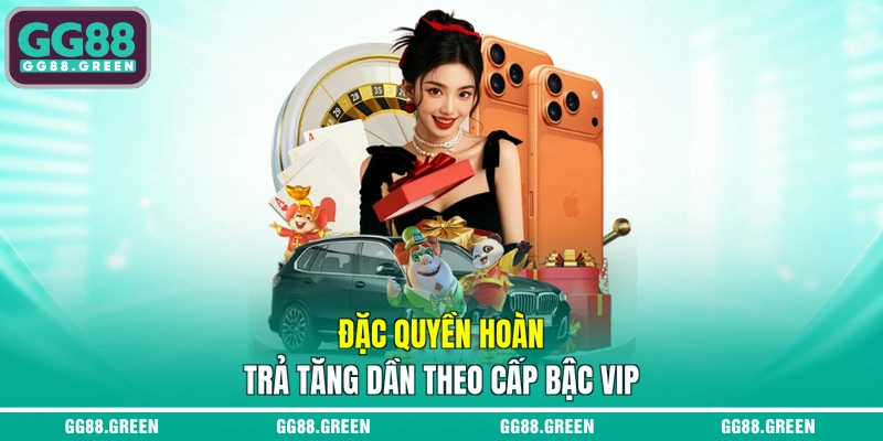 Đặc quyền hoàn trả tăng dần theo cấp bậc VIP
